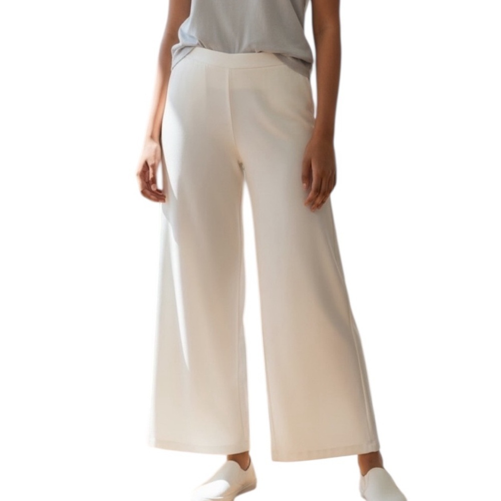 NWT BB Dakota White Wide Leg Cropped Trousers